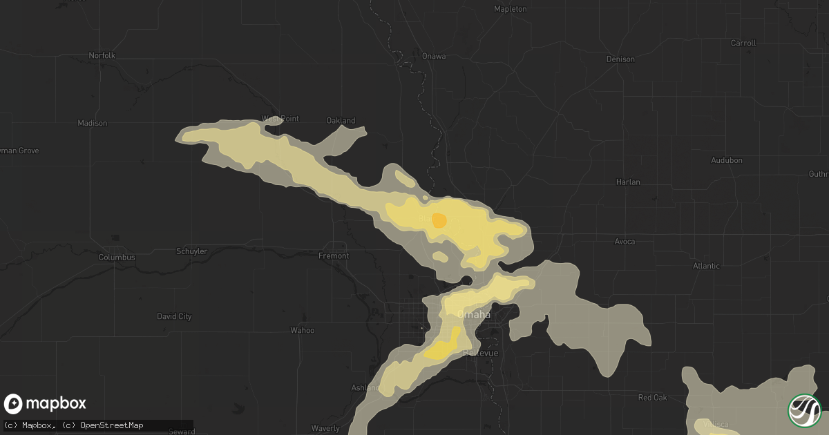 Hail map in Blair, NE on July 17, 2016