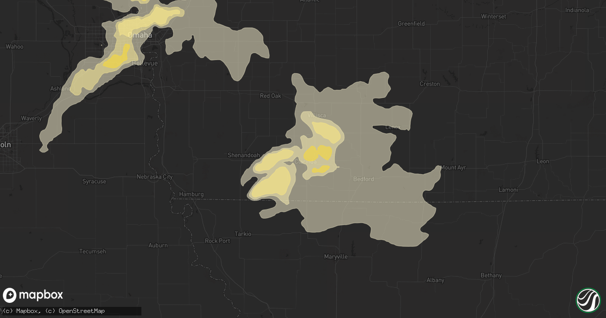 Hail map in Clarinda, IA on July 17, 2016