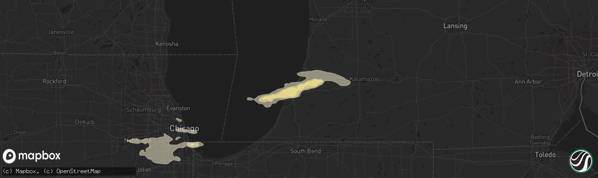 Hail map in Coloma, MI on July 17, 2016