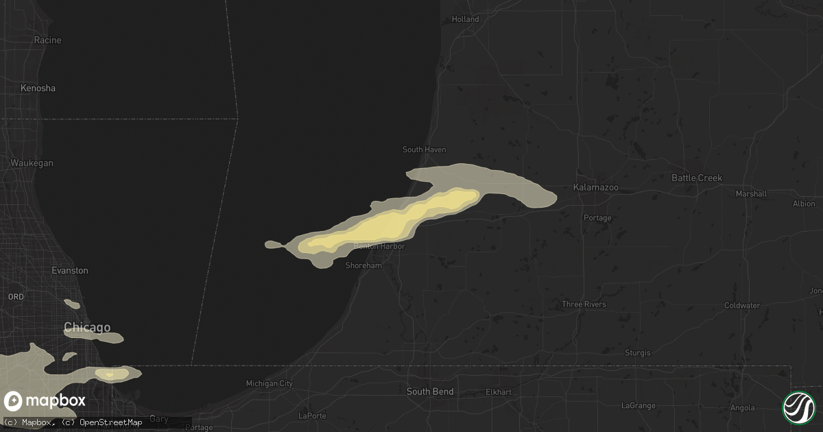 Hail map in Coloma, MI on July 17, 2016