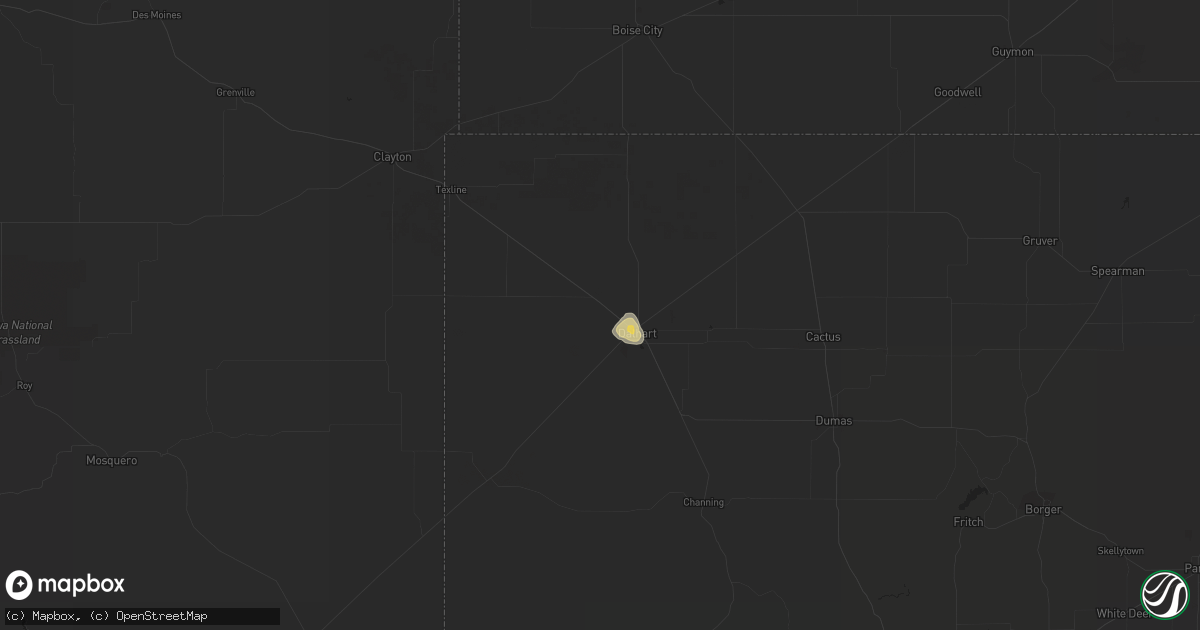 Hail map in Dalhart, TX on July 17, 2016