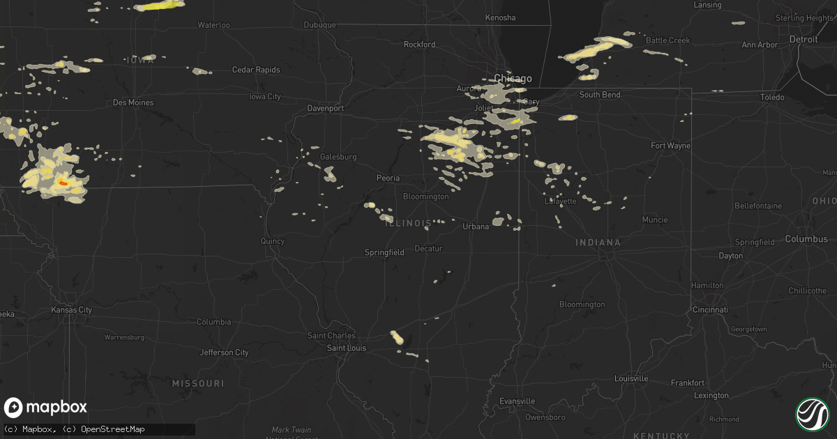 Hail map in Illinois on July 17, 2016