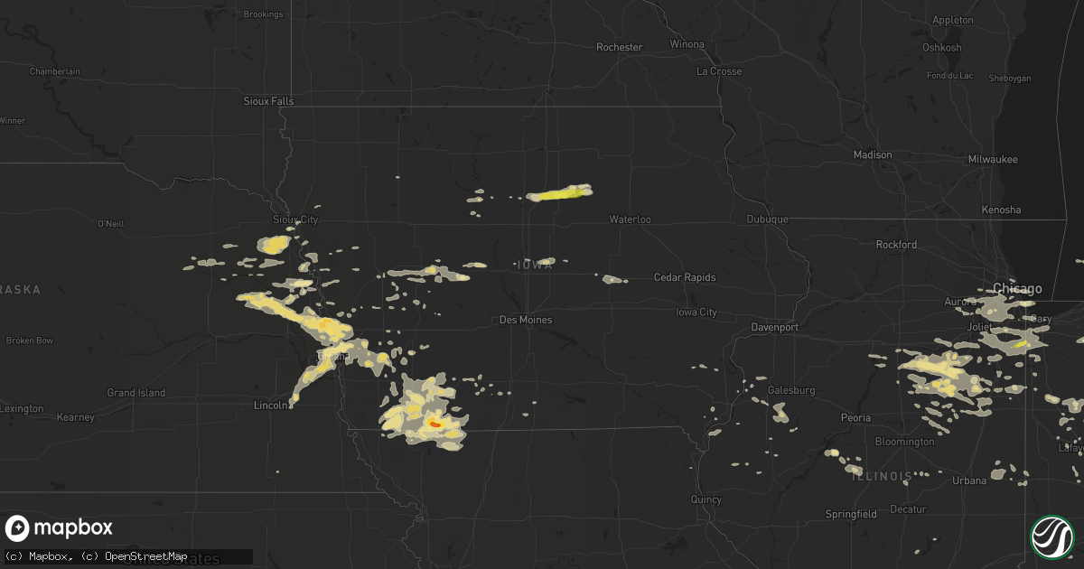Hail map in Iowa on July 17, 2016