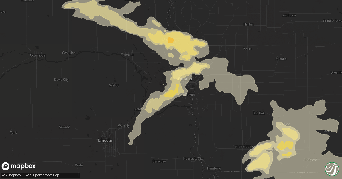 Hail map in La Vista, NE on July 17, 2016