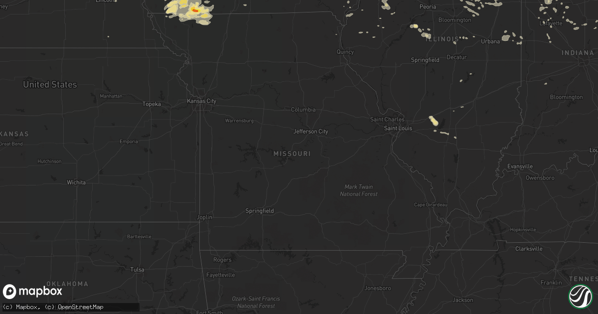 Hail map in Missouri on July 17, 2016