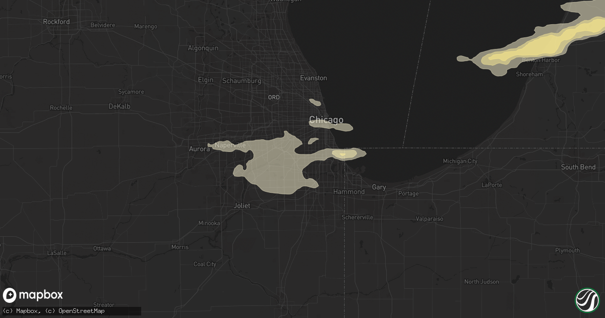Hail map in Oak Lawn, IL on July 17, 2016