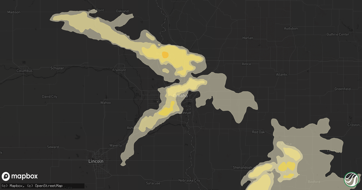 Hail map in Omaha, NE on July 17, 2016