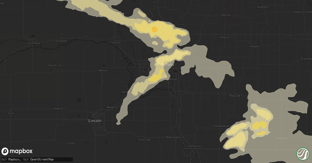 Hail map in Papillion, NE on July 17, 2016