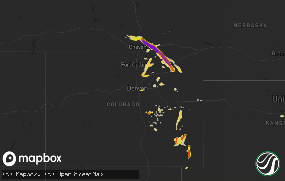 Hail map preview on 07-17-2016