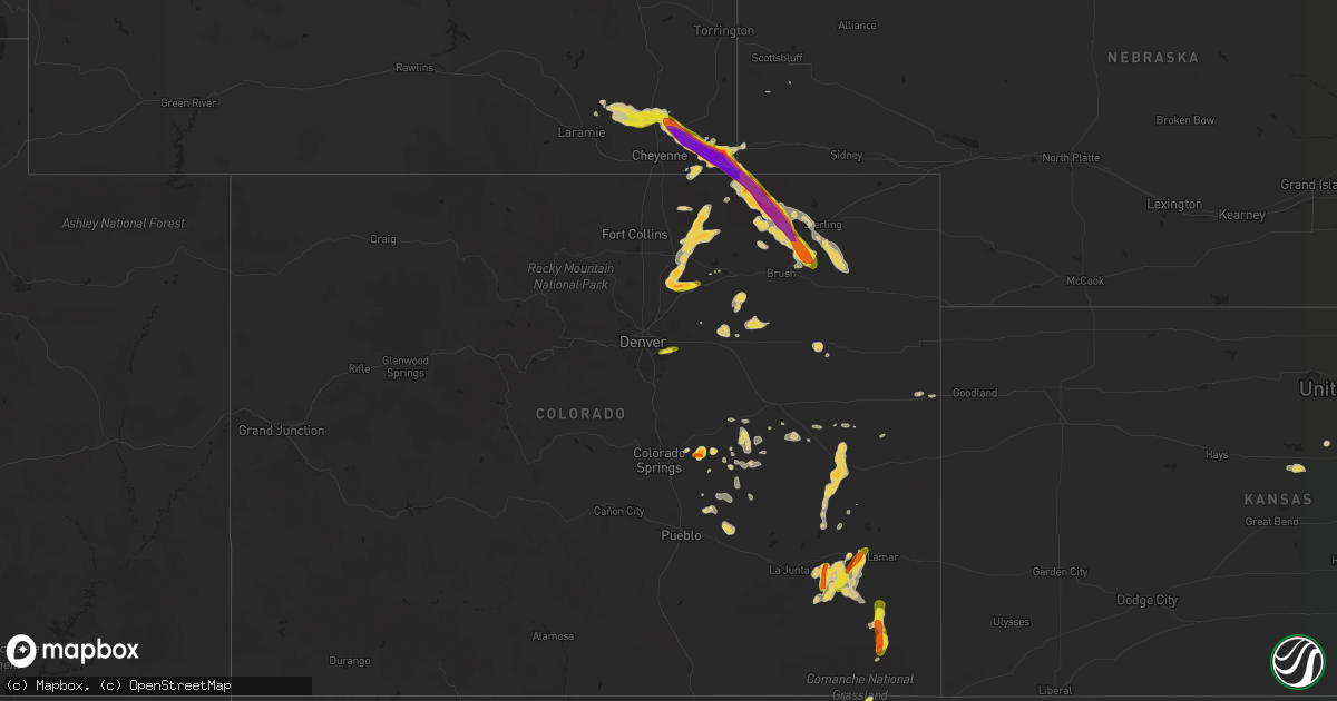 Hail map on July 17, 2016