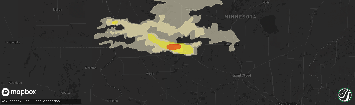 Hail map in Alexandria, MN on July 17, 2017