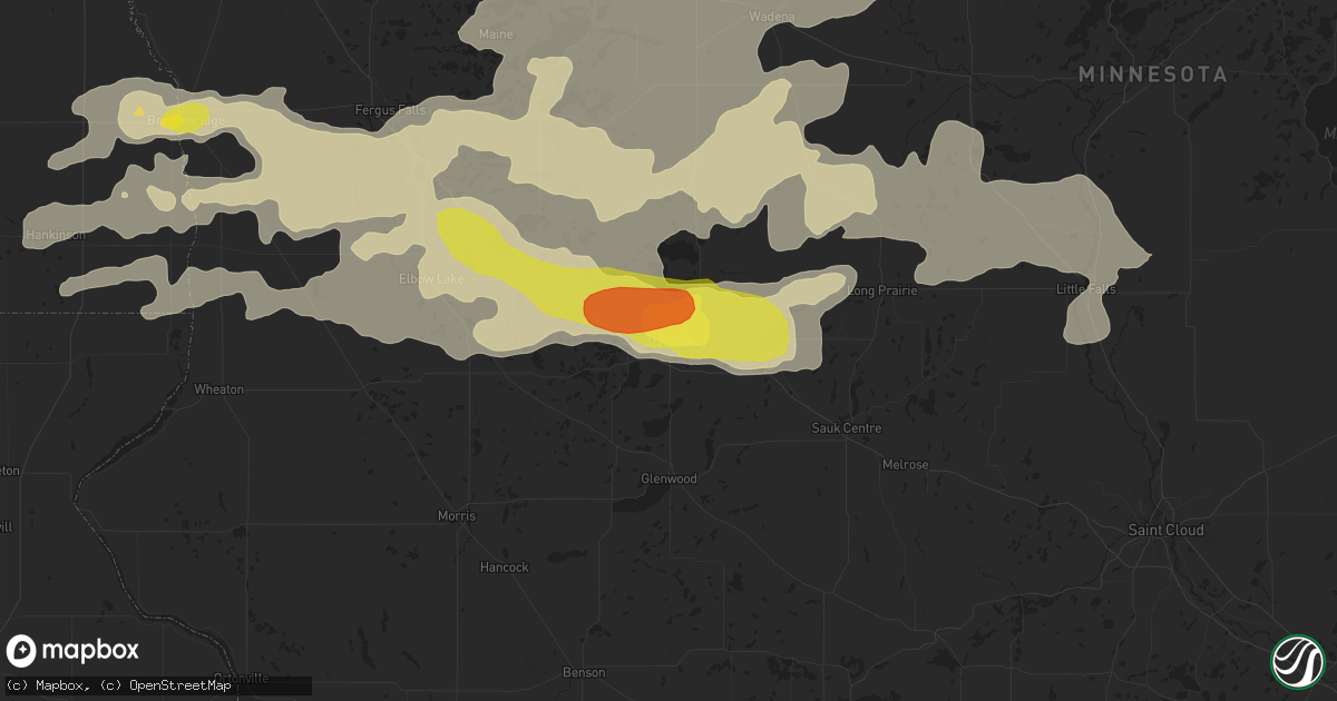 Hail map in Alexandria, MN on July 17, 2017