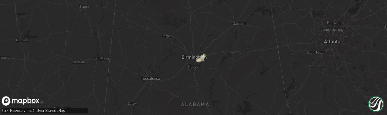 Hail map in Birmingham, AL on July 17, 2017