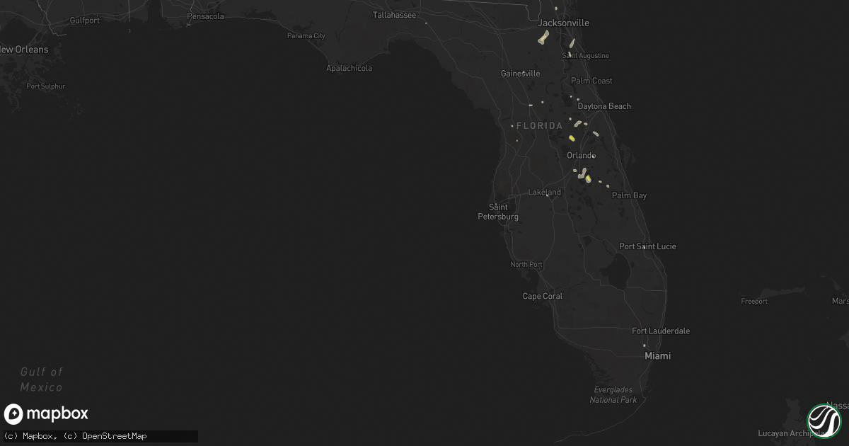 Hail map in Florida on July 17, 2017