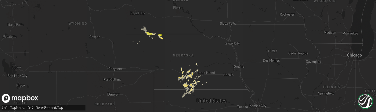 Hail map in Nebraska on July 17, 2017