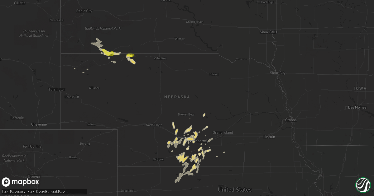 Hail map in Nebraska on July 17, 2017