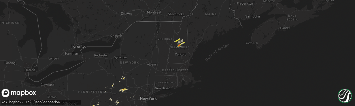 Hail map in New Hampshire on July 17, 2017