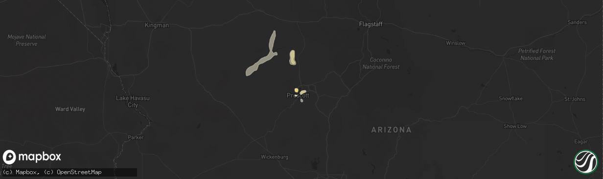 Hail map in Prescott, AZ on July 17, 2017