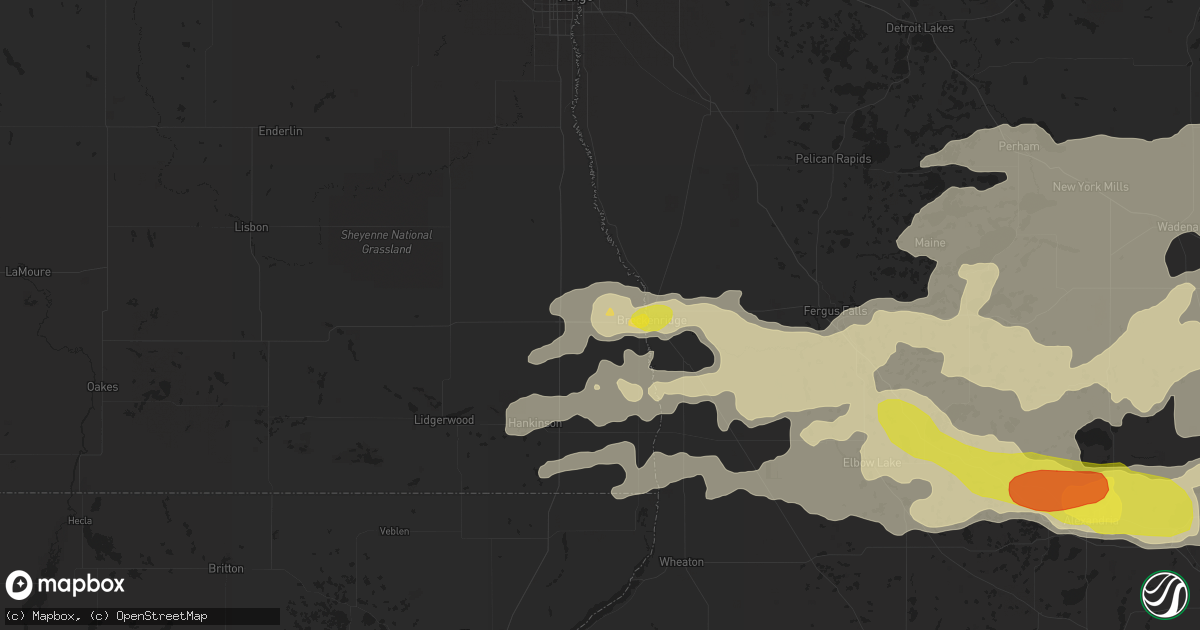 Hail map in Wahpeton, ND on July 17, 2017