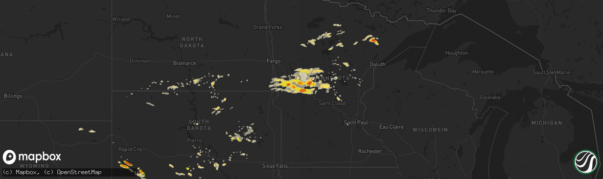 Hail map on July 17, 2017