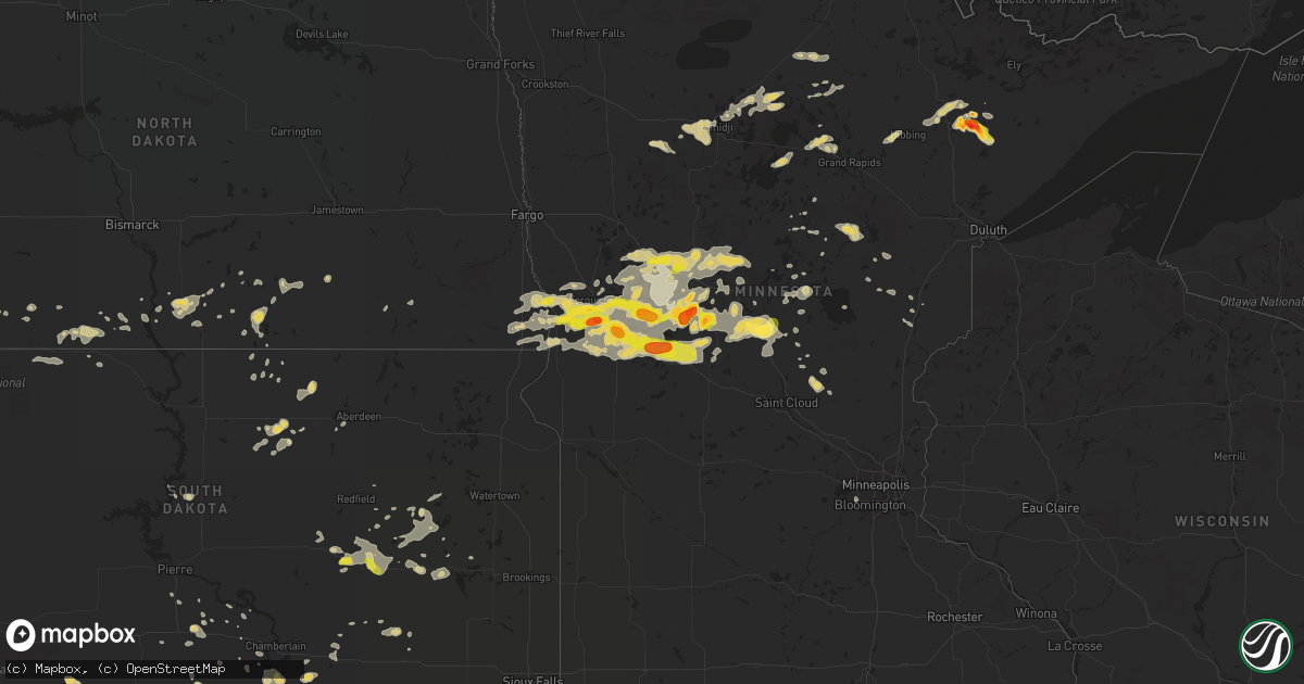 Hail map on July 17, 2017