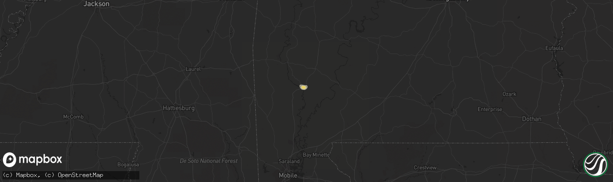 Hail map in Jackson, AL on July 17, 2018