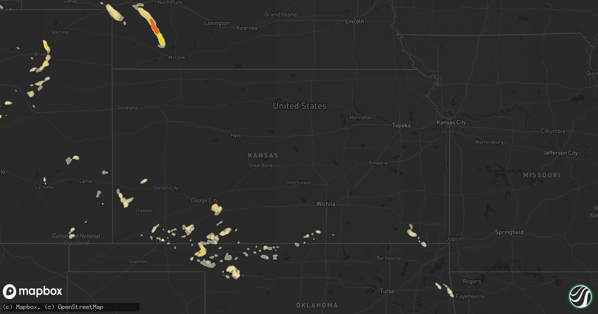 Hail map in Kansas on July 17, 2018