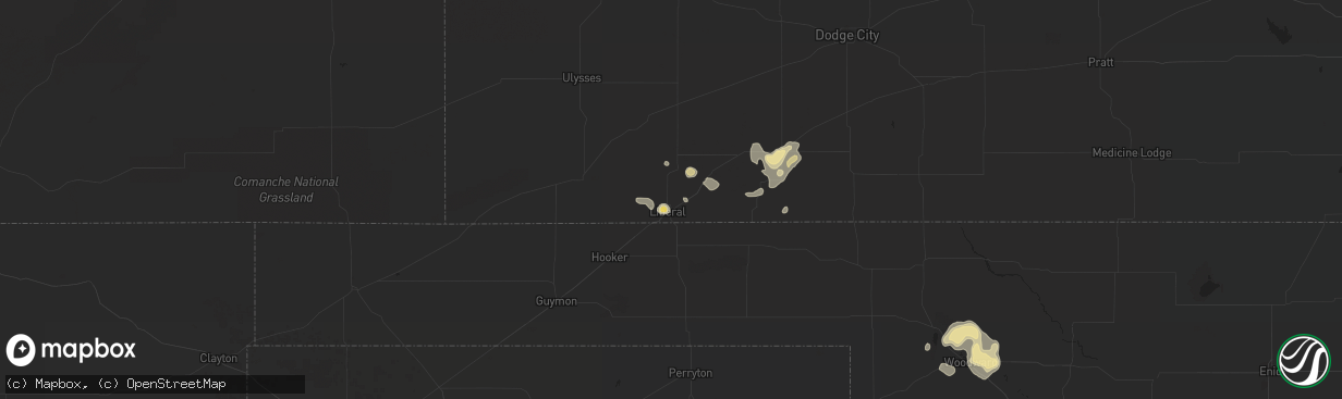 Hail map in Liberal, KS on July 17, 2018