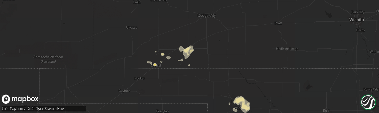 Hail map in Meade, KS on July 17, 2018