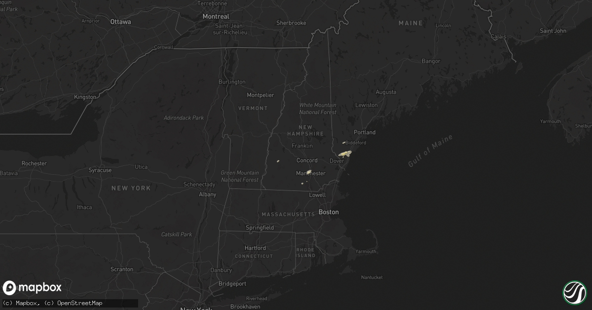 Hail map in New Hampshire on July 17, 2018