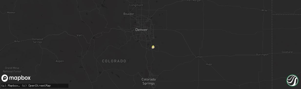 Hail map in Parker, CO on July 17, 2018