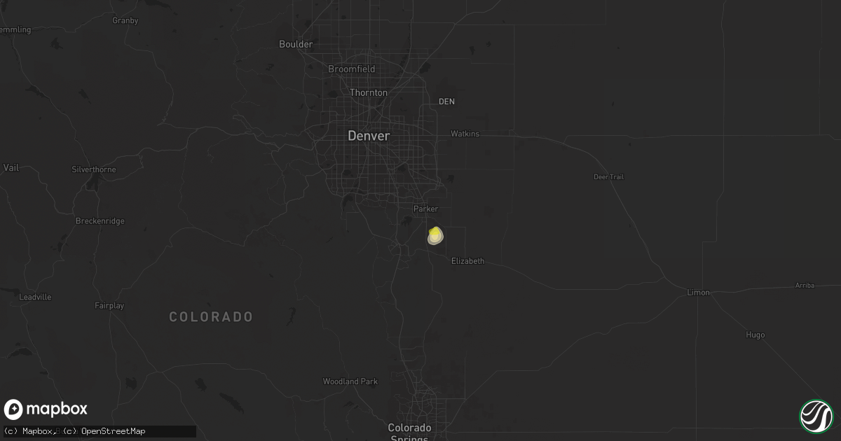 Hail map in Parker, CO on July 17, 2018