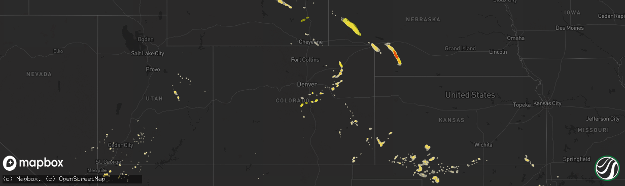 Hail map on July 17, 2018