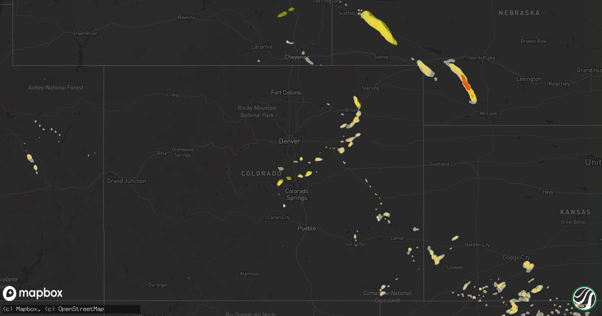 Hail map on July 17, 2018