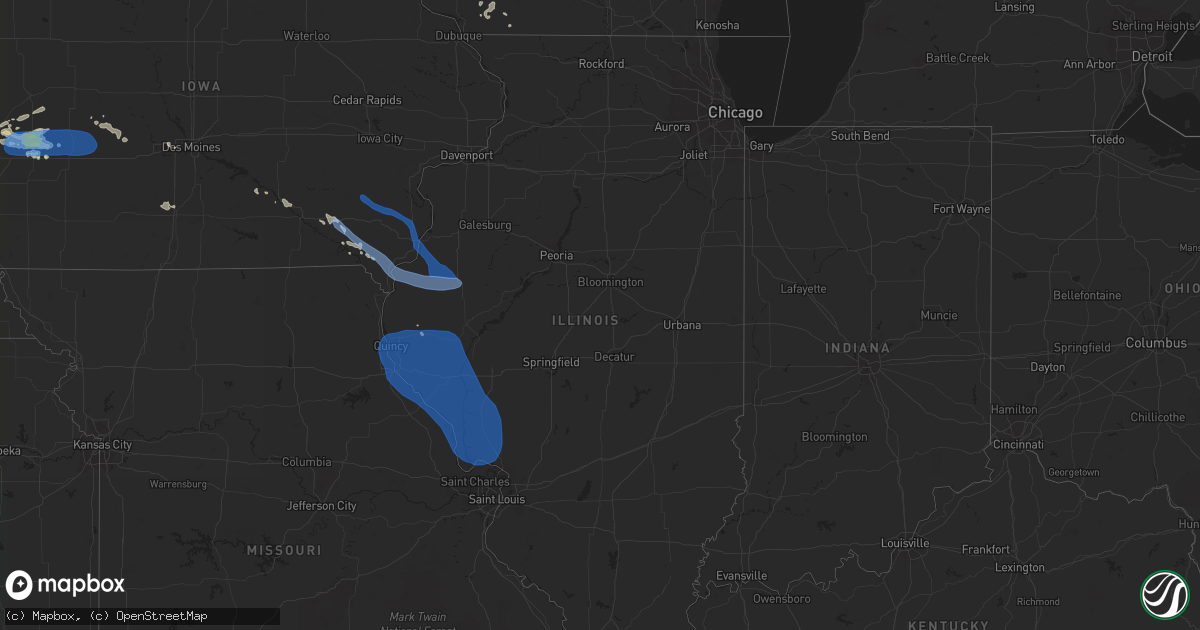 Hail map in Illinois on July 17, 2019