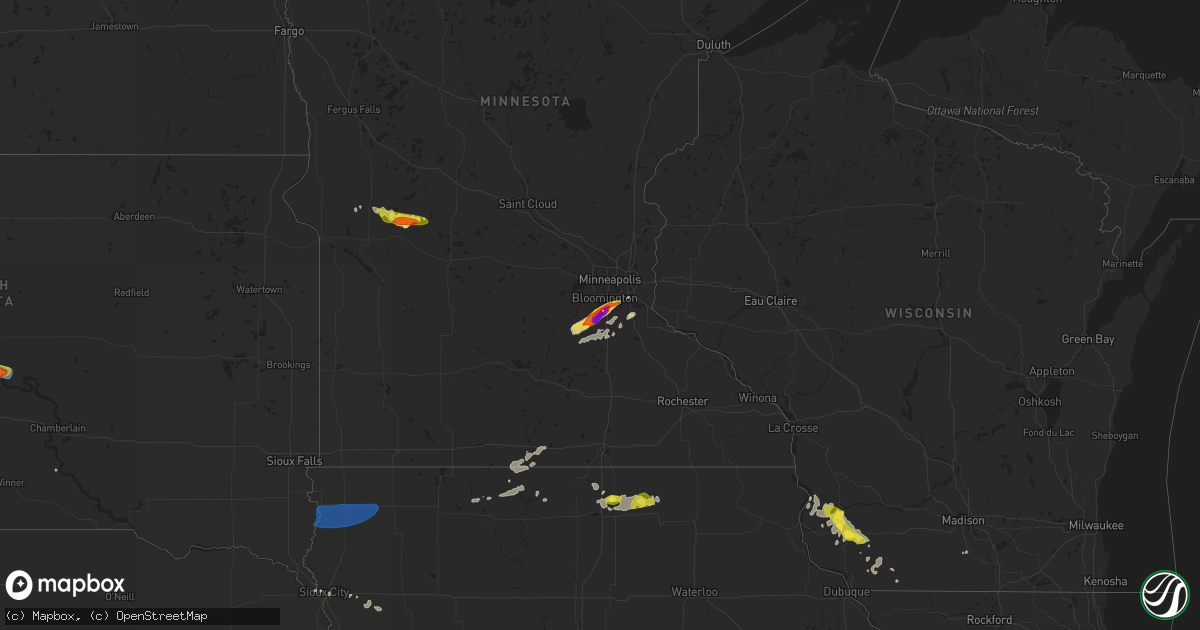 Hail map on July 17, 2019