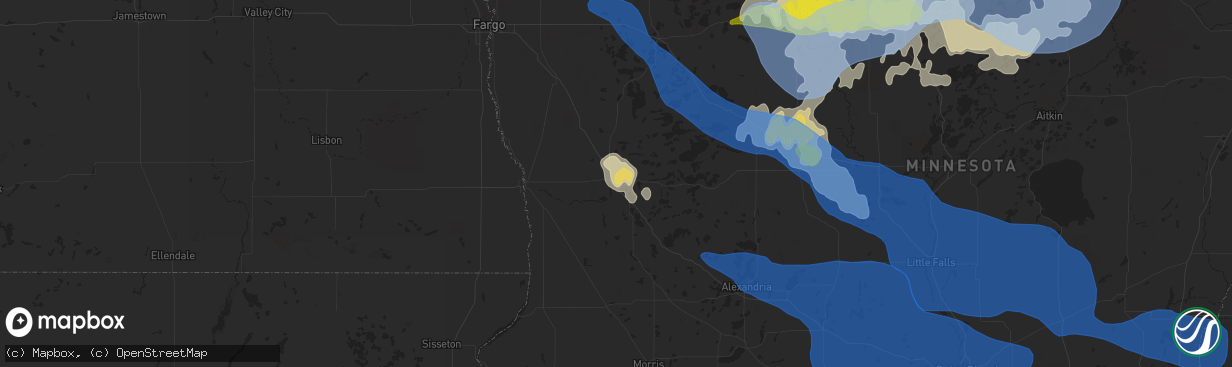 Hail map in Fergus Falls, MN on July 17, 2020