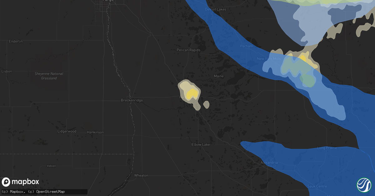 Hail map in Fergus Falls, MN on July 17, 2020