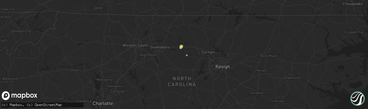 Hail map in Graham, NC on July 17, 2020