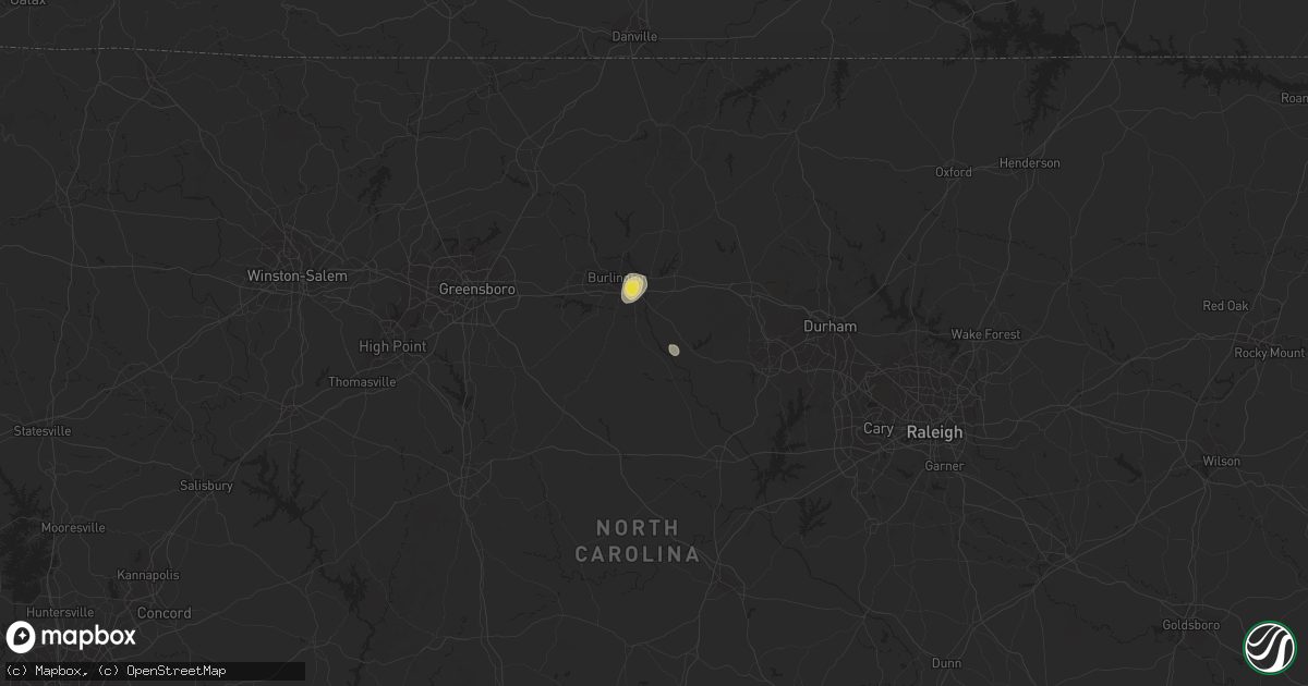 Hail map in Graham, NC on July 17, 2020