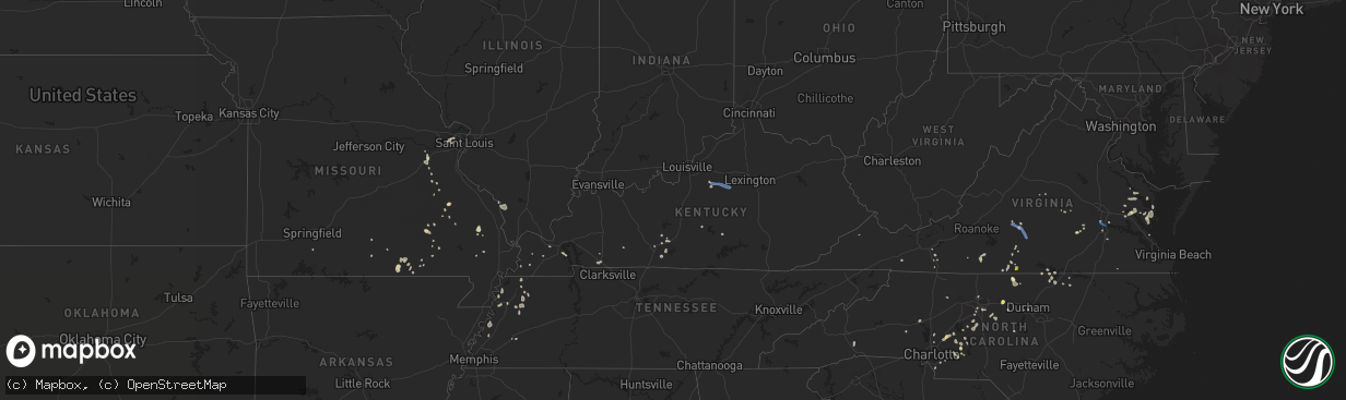 Hail map in Kentucky on July 17, 2020