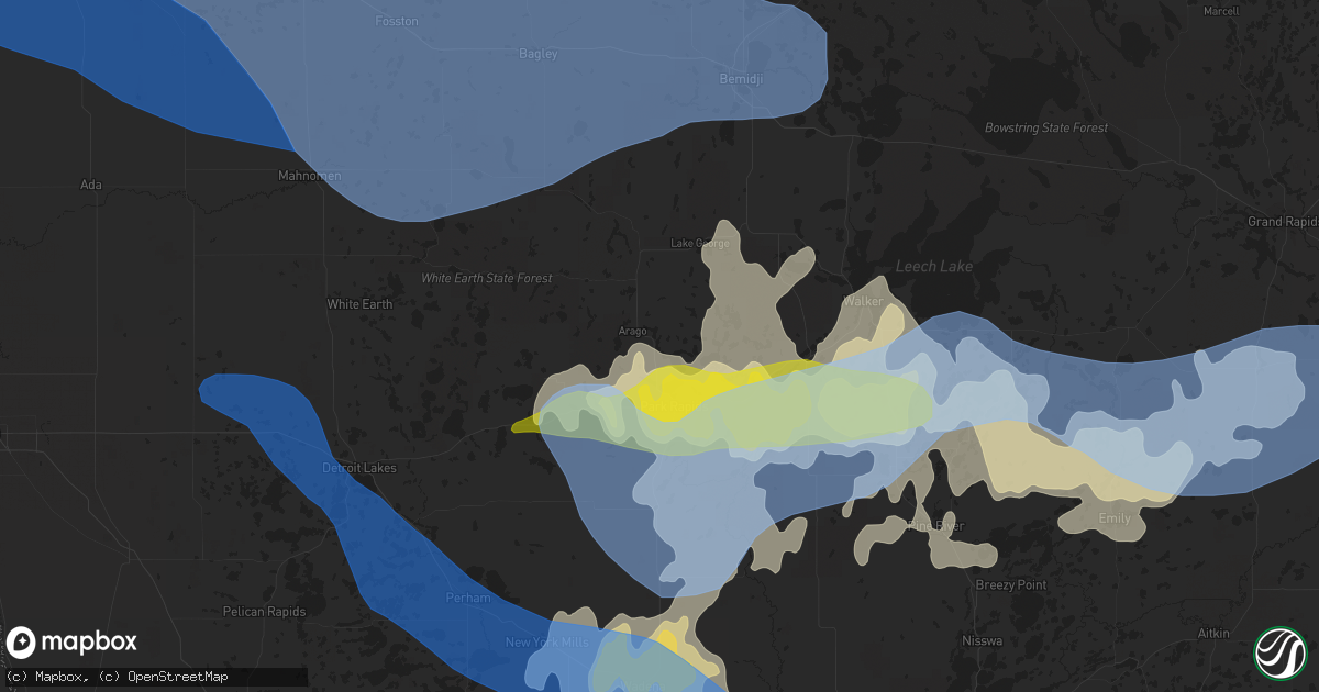 Hail map in Park Rapids, MN on July 17, 2020