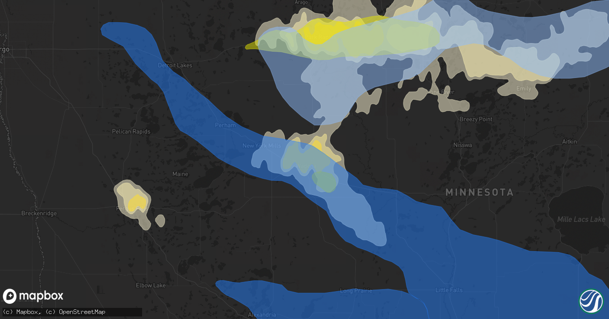 Hail map in Wadena, MN on July 17, 2020