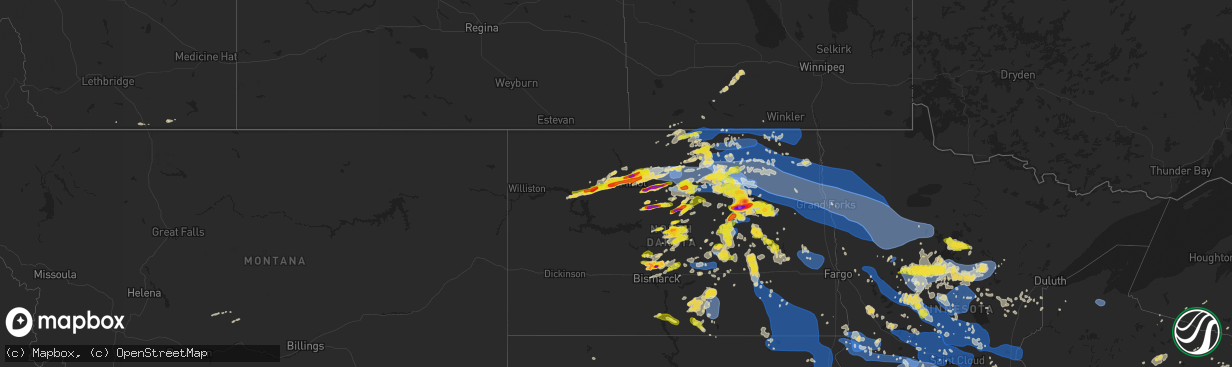 Hail map on July 17, 2020