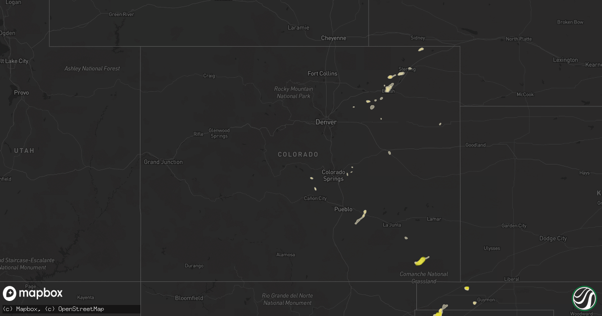 Hail map in Colorado on July 17, 2021