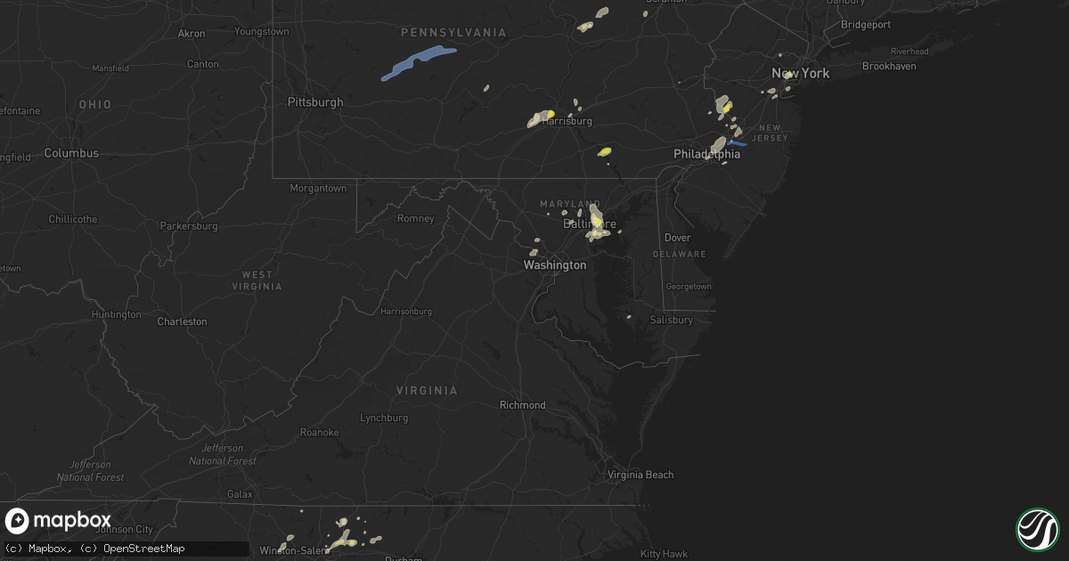 Hail map in Maryland on July 17, 2021