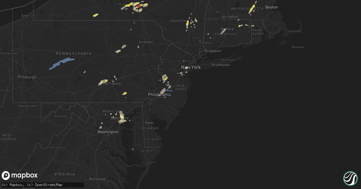 Hail map in New Jersey on July 17, 2021