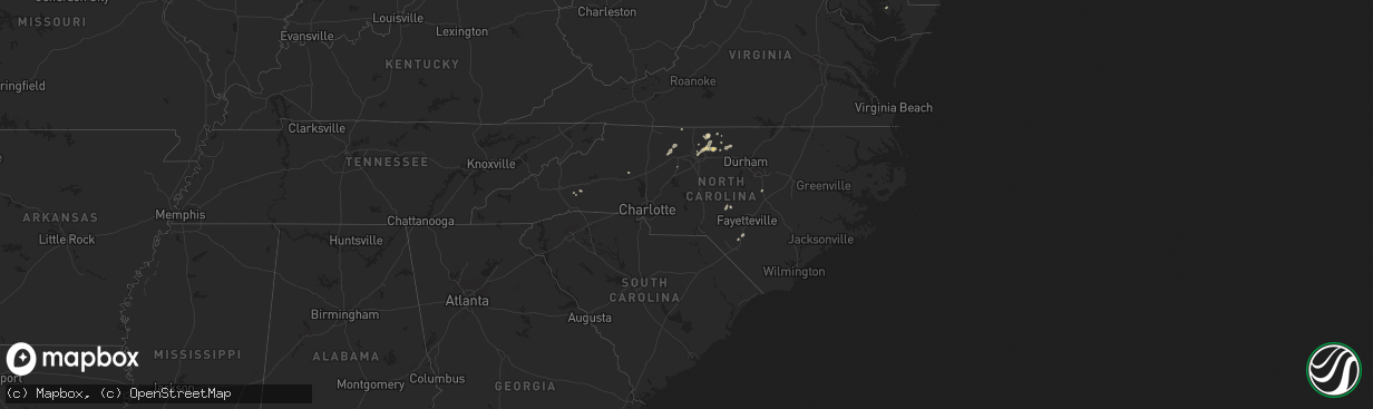 Hail map in North Carolina on July 17, 2021