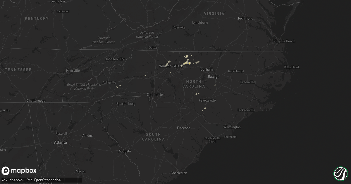 Hail map in North Carolina on July 17, 2021