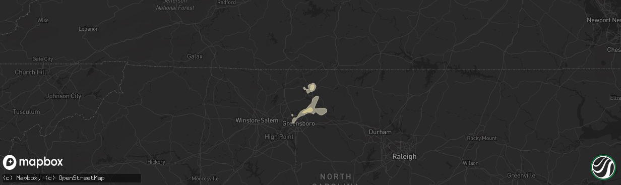 Hail map in Reidsville, NC on July 17, 2021